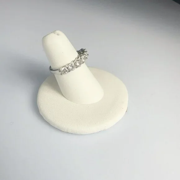 Cubic Zirconia Silver Tone Band Ring Size 10 - Picture 9 of 15